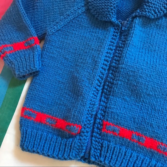 Vintage Handmade Knit Hockey Sweater Wool - Picture 3 of 3